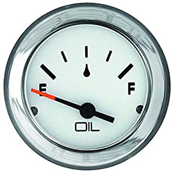 Mercury - Flagship Oil Level Gauge - White Face - Chrome Bezel - Fits Vâ€‘6 Outboard 3 US Gallon & 1.8 US Gallon Remote Oil Reservoirs - 79-895290A41