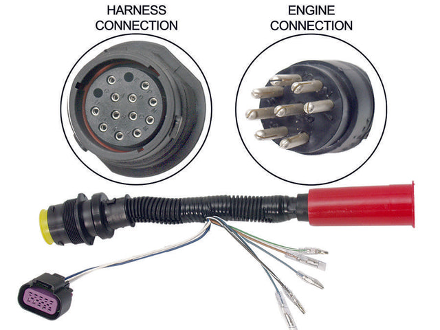 Mercury - Harness Adapter - Non DTS 14 Pin Female to 8 Pin Male - 1 Ft - Fits 2006 and Newer Non DTS Outboards from 25 HP to 250 HP 14 Pin Connectors - 84-896539T01