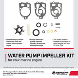 Mercury Mercruiser - Water Impeller Repair Kit - Fits Mercury/Mariner 65 HP through V-6 Outboards, & Mercruiser I/R/MR/Alpha Drives - 47-89984T5