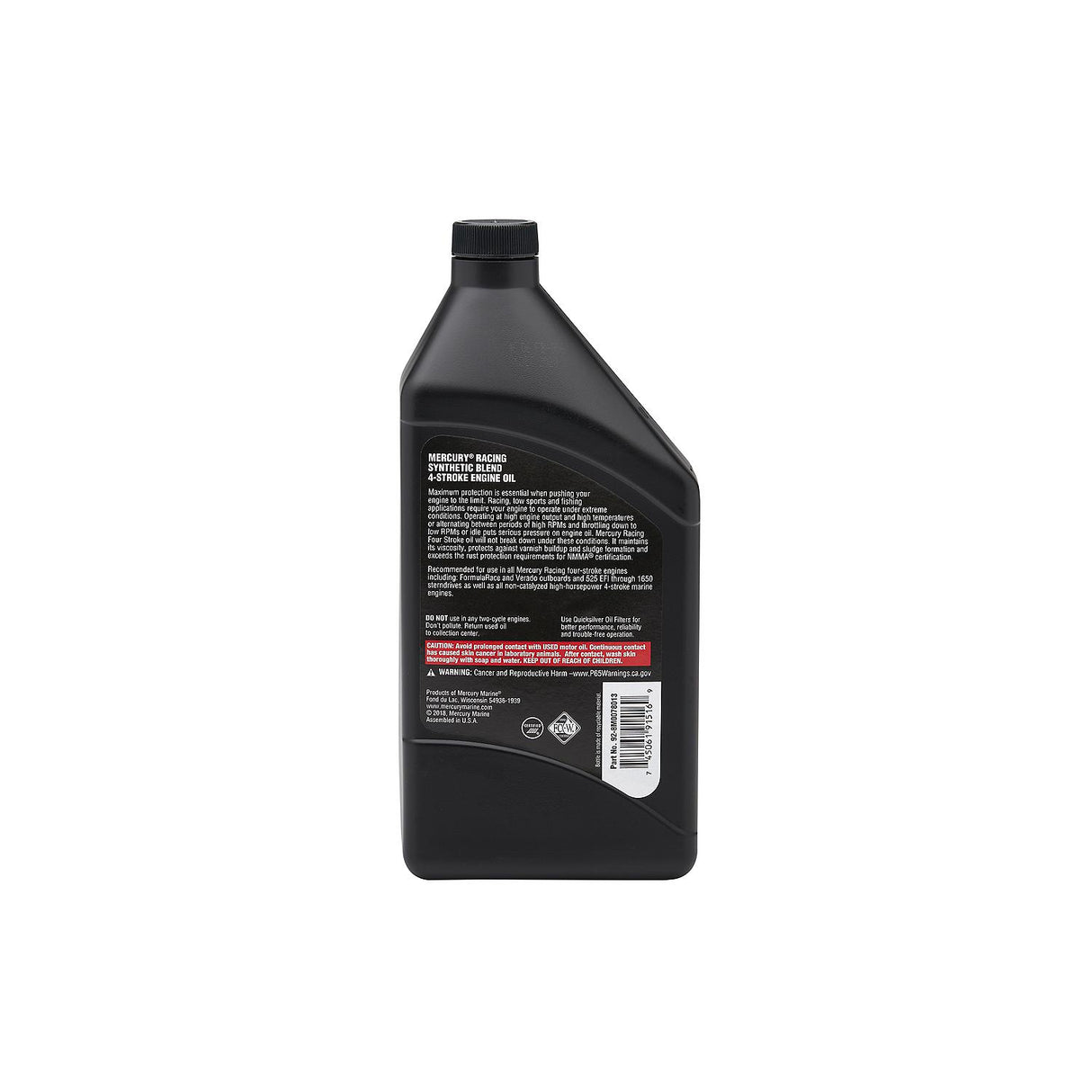 Mercury Verado Racing Oil - 25W-50 Synthetic Blend - Quart - 92-8M0078013
