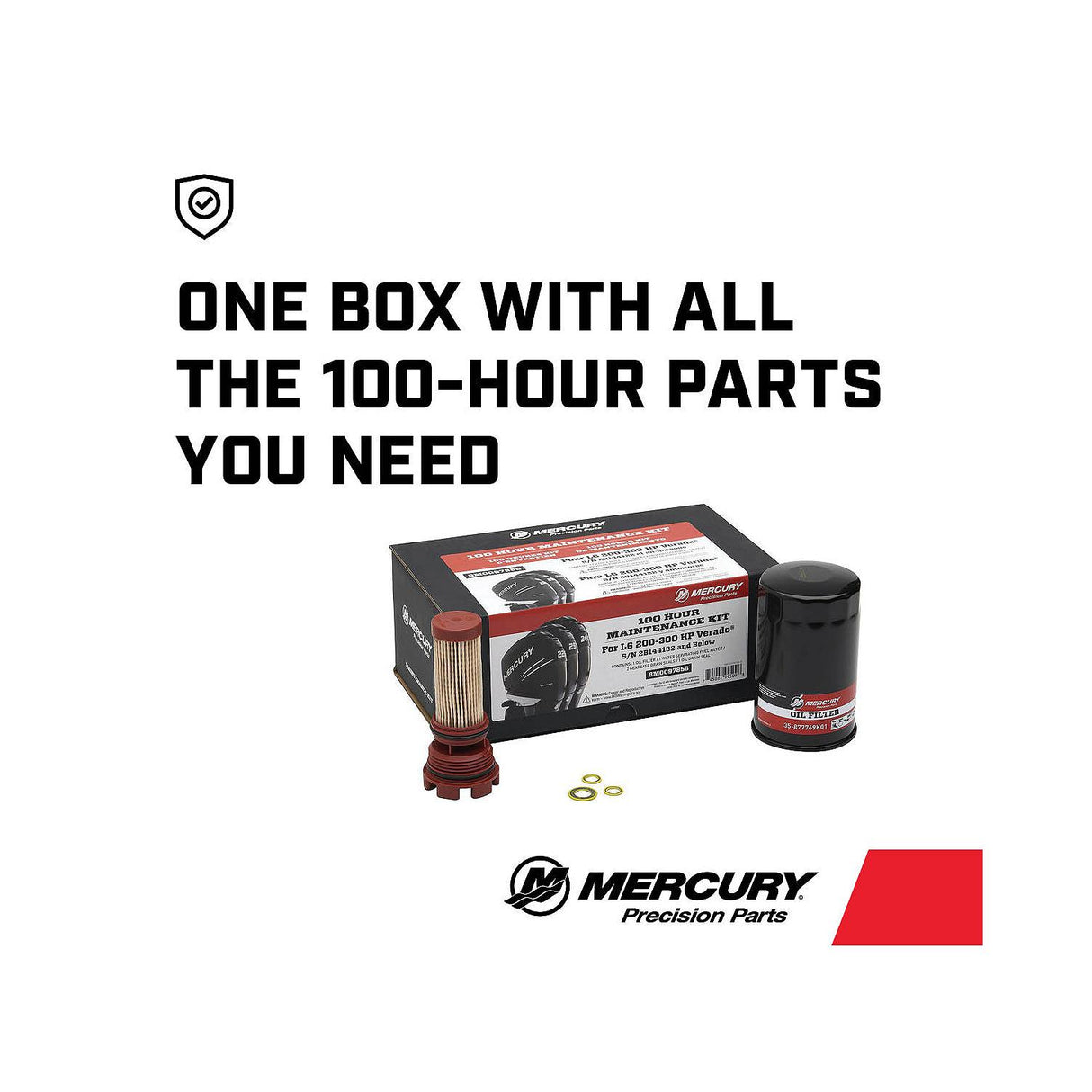 Mercury Verado 100 Hour Maintenance Kit - 200 225 250 300 350 L6 - 8M0097858 - S/N 2B144122 & Below