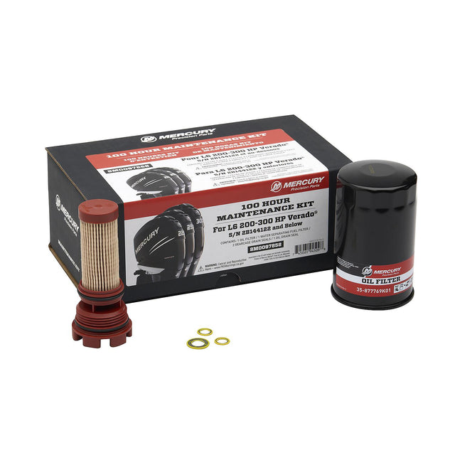Mercury Verado 100 Hour Maintenance Kit - 200 225 250 300 350 L6 - 8M0097858 - S/N 2B144122 & Below