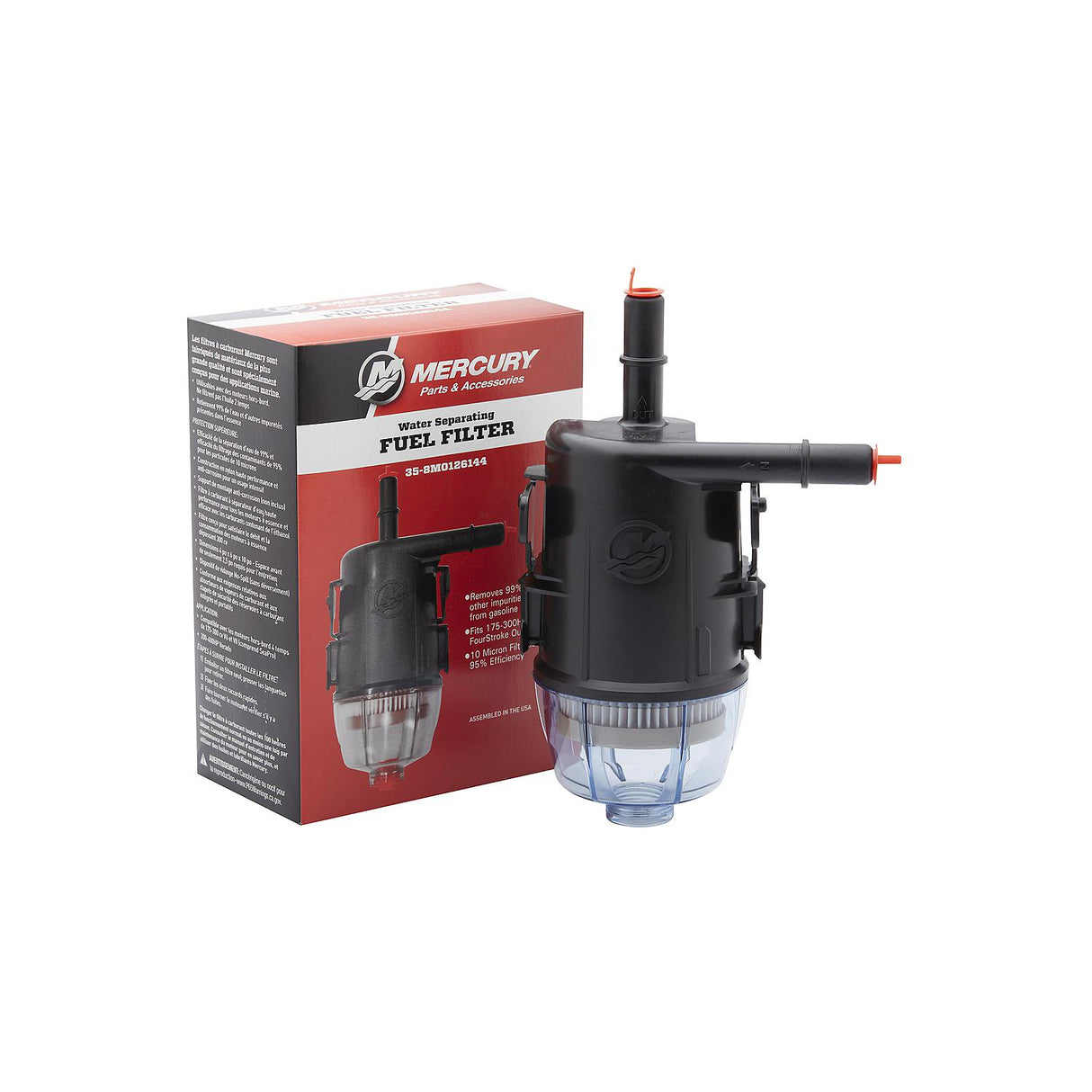 Mercury Water Separating Fuel Filter - 175 through 300 HP V6 & V8 Four Stroke - 200 through 400 HP Verado - 35-8M0126144