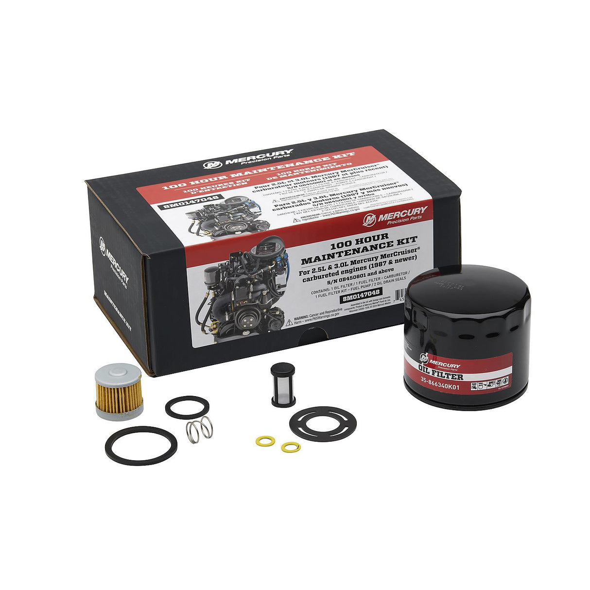 Mercury 2.5L 3.0L Carb Mercruiser 100 Hour Maintenance Kit - 8M0147048 - 1987-Current