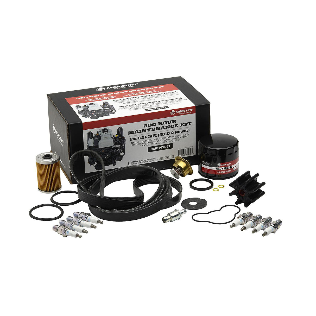 Mercury 8.2L MPI Mercruiser 300 Hour Service Kit - 8M0147071 - 2010-Current