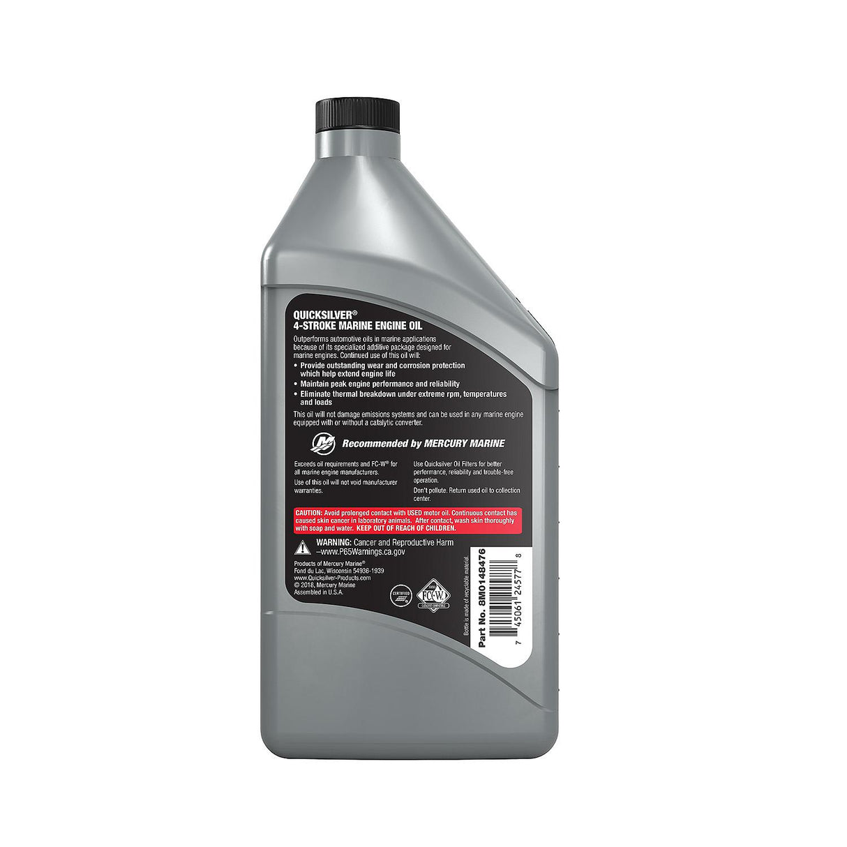 Quicksilver 4-Stroke 10W 40 Marine Engine Oil - Quart - 92-8M0148476