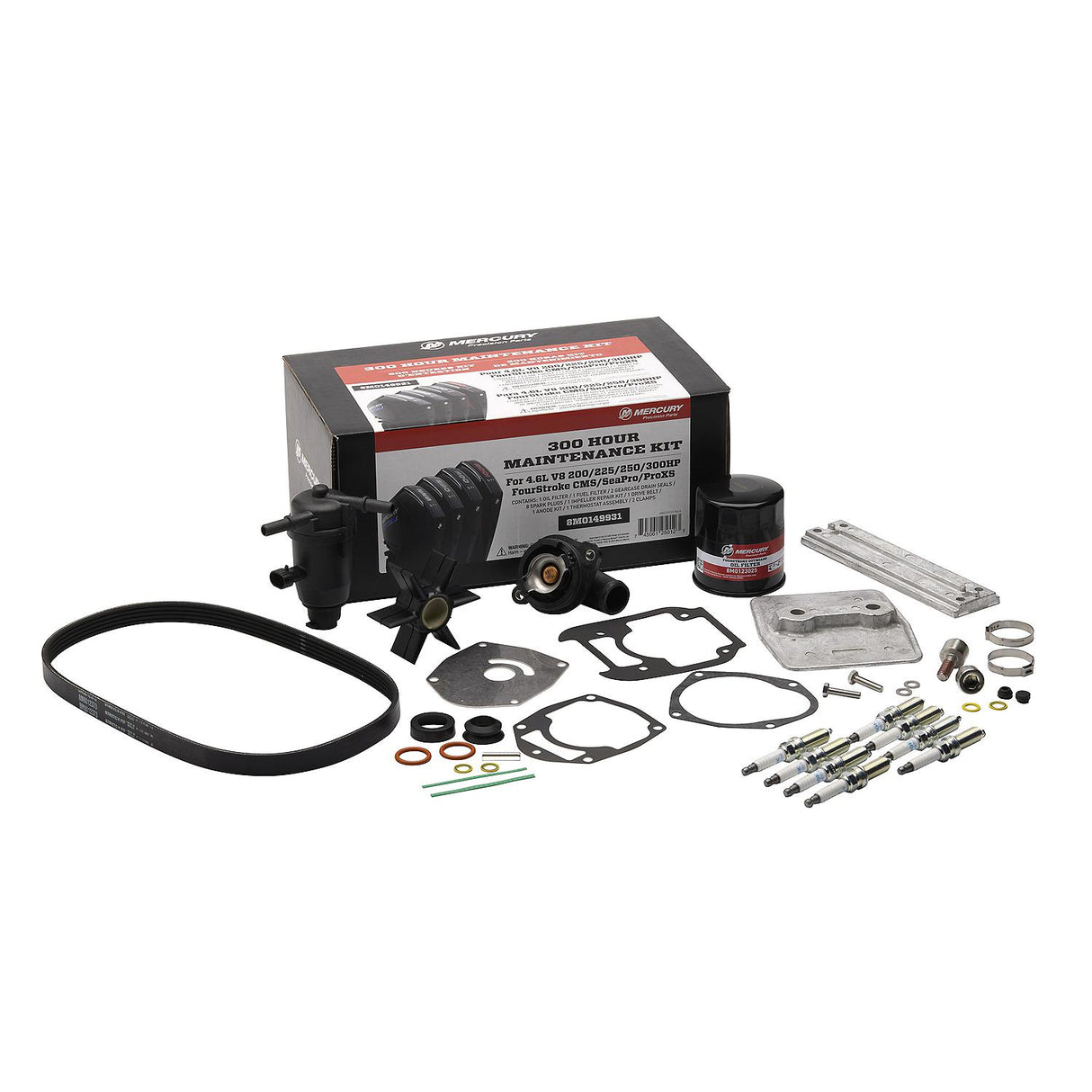 Mercury V8 (4.6L)  Four Stroke 300 Hour Service Kit - Seapro and ProXS with Torpedo Lower Unit Only - 8M0149931