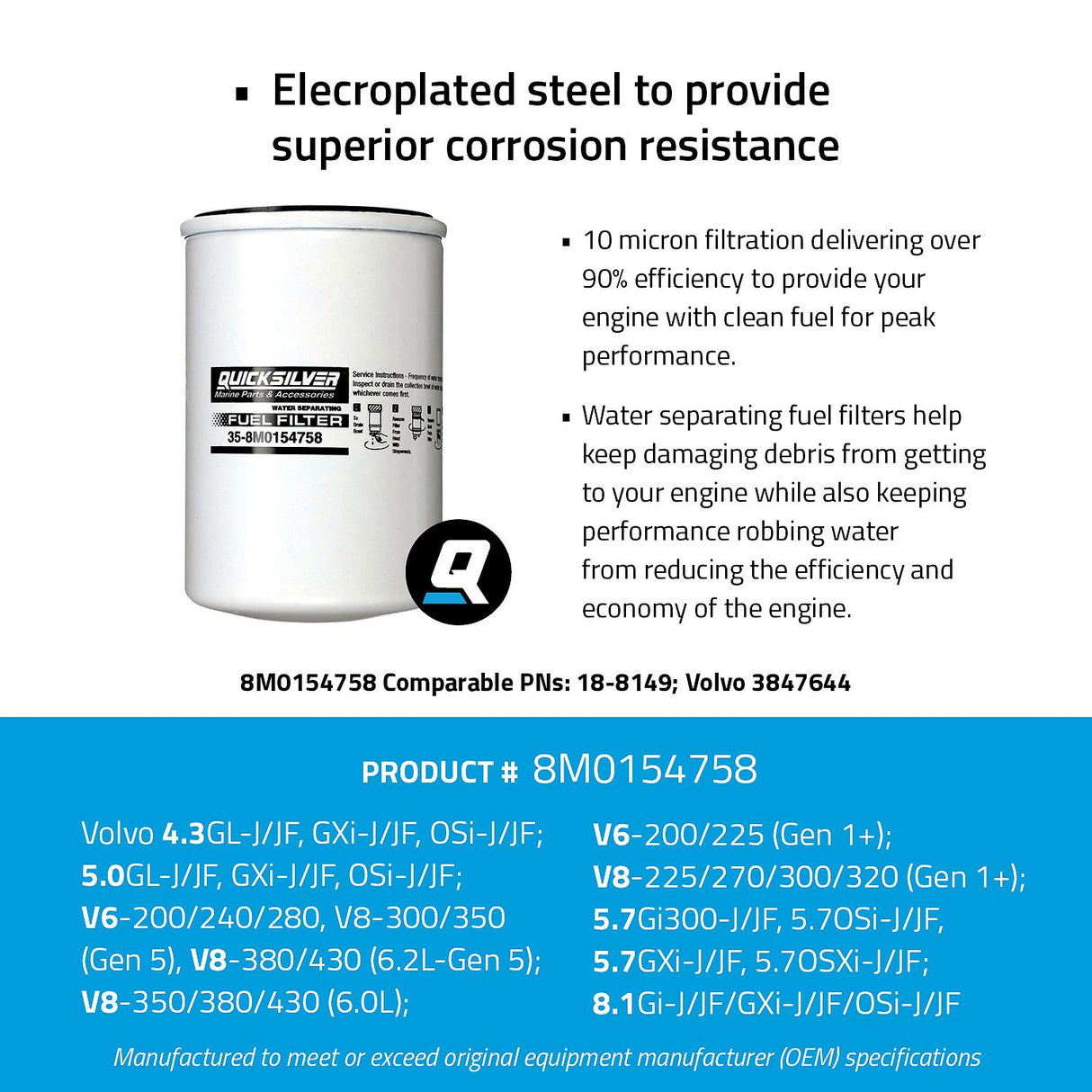 Mercury - WA FUEL WATER SEP FILT HI CAP - 8M0154758