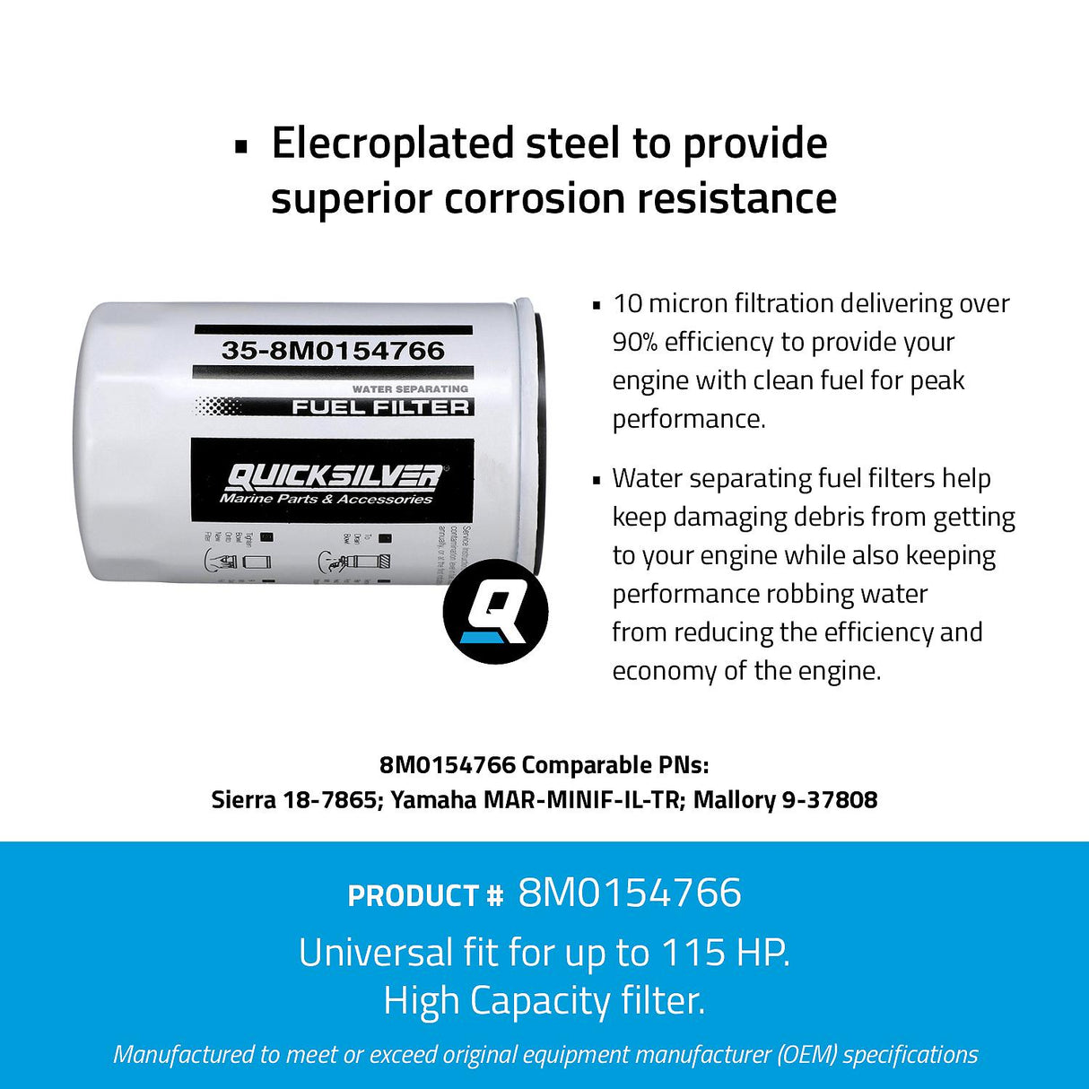 Mercury - Fuel/Water Seperating Filter - MAR-MINI Replacement - 8M0154766