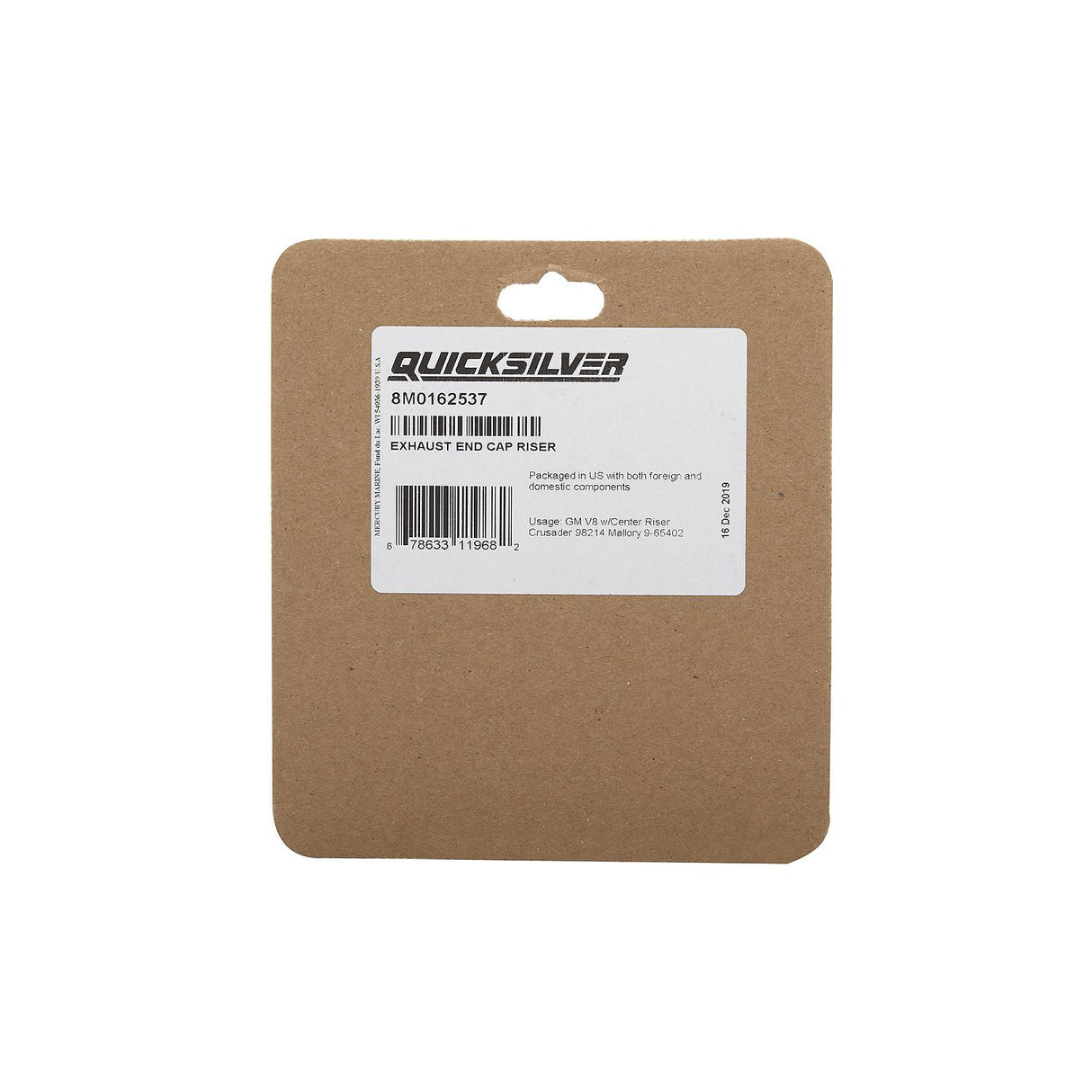 Mercury - A EXH RISER GSK END CAP V8 CR - 8M0162537