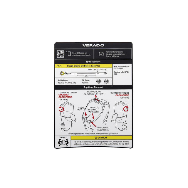 Mercury - Decal maint cowl - 37-8M0178225