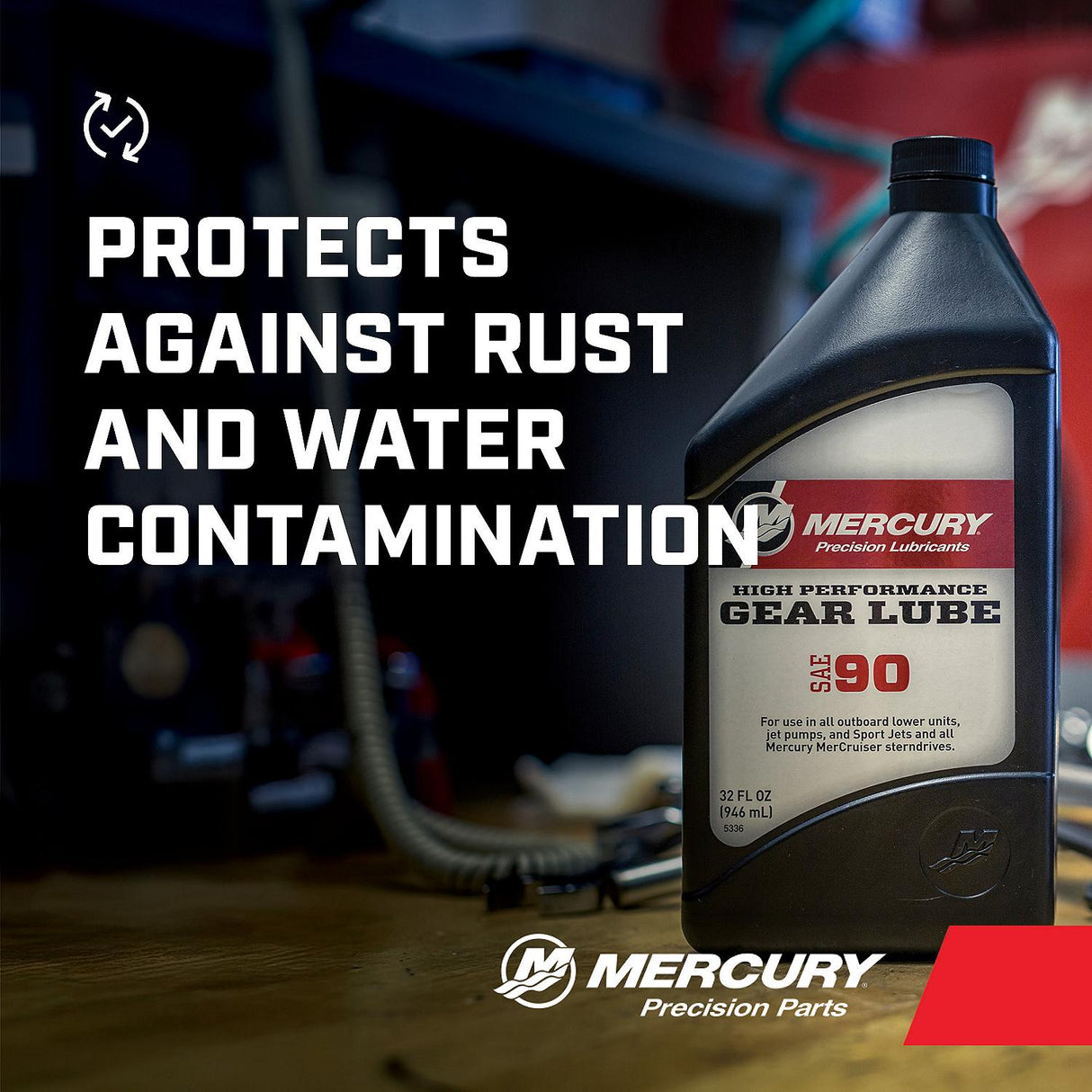 Mercury High Performance Gear Lube Oil SAE90 - Quart - 92-8M0222063