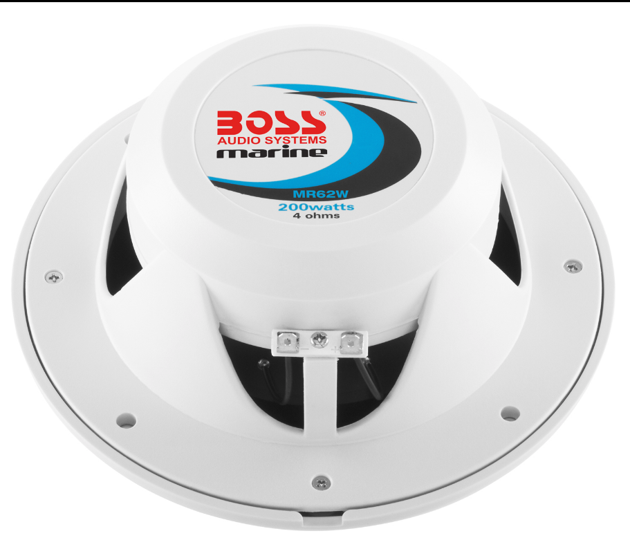 Boss Audio - MR62W 6.5" 2-Way 200W Marine Full Range Speaker - White - Pair - MR62W