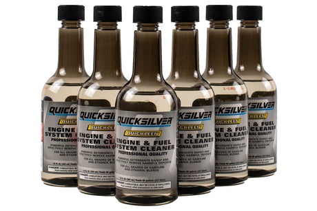 Quicksilver Quickleen Engine and Fuel System Cleaner 12 oz - 92-8M0047921 - 6-Pack