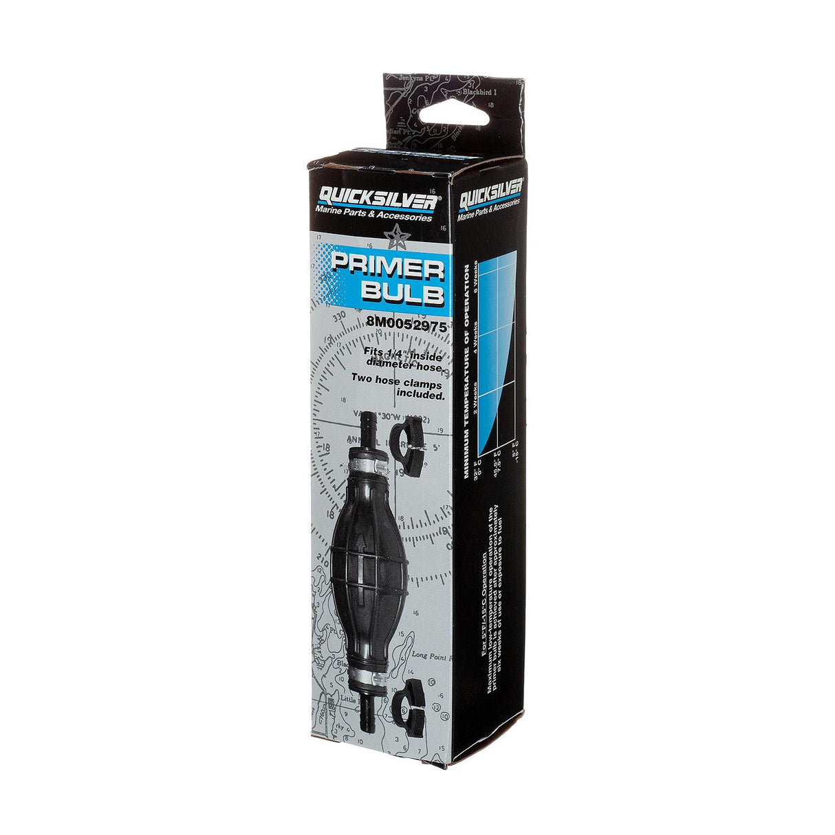 Mercury Quicksilver - Primer Bulb Assembly - Fits 1/4 Inch I.D. Fuel Line - 8M0052975