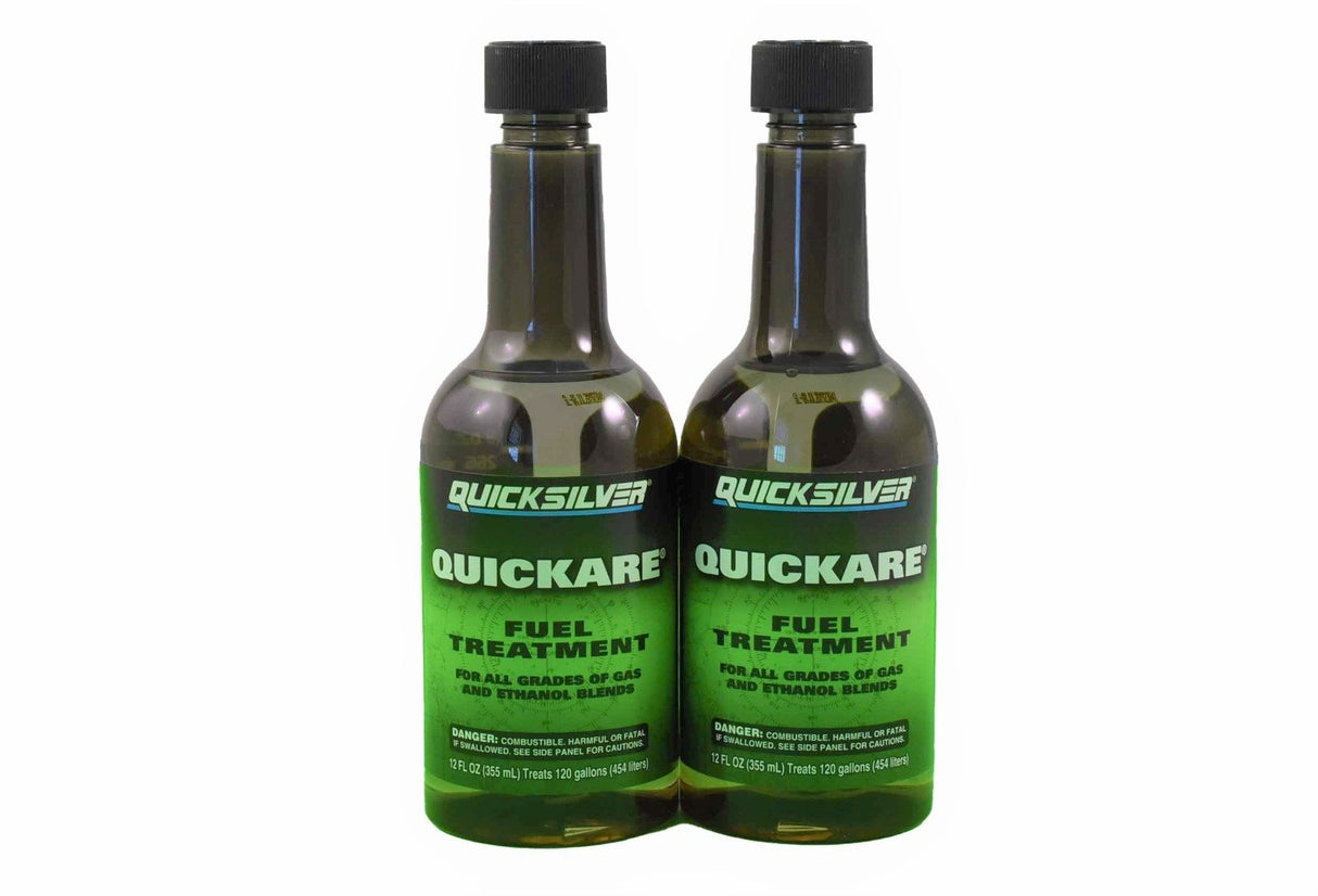 Quicksilver Quickare Fuel Treatment Additive - 12 oz. - 92-8M0047920- 2-Pack