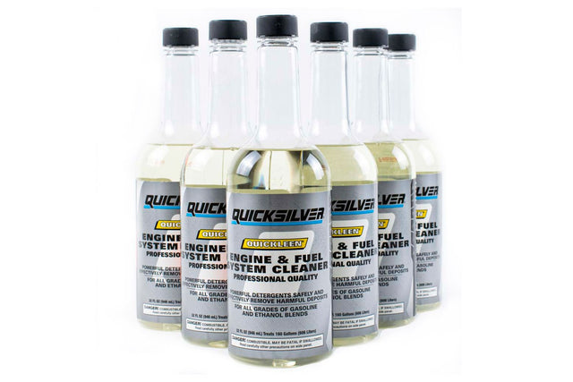 Quicksilver Quickleen Engine and Fuel System Cleaner 32OZ - 92-8M0058681 - 6-Pack