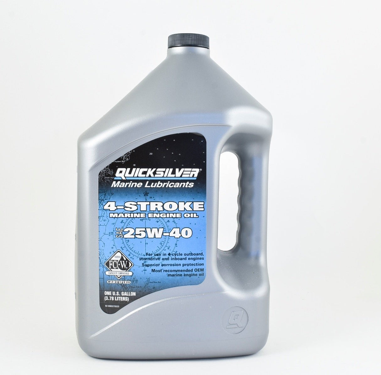 Quicksilver 4-Stroke 25W40 Marine Engine Oil - Gallon - 92-8M0078620