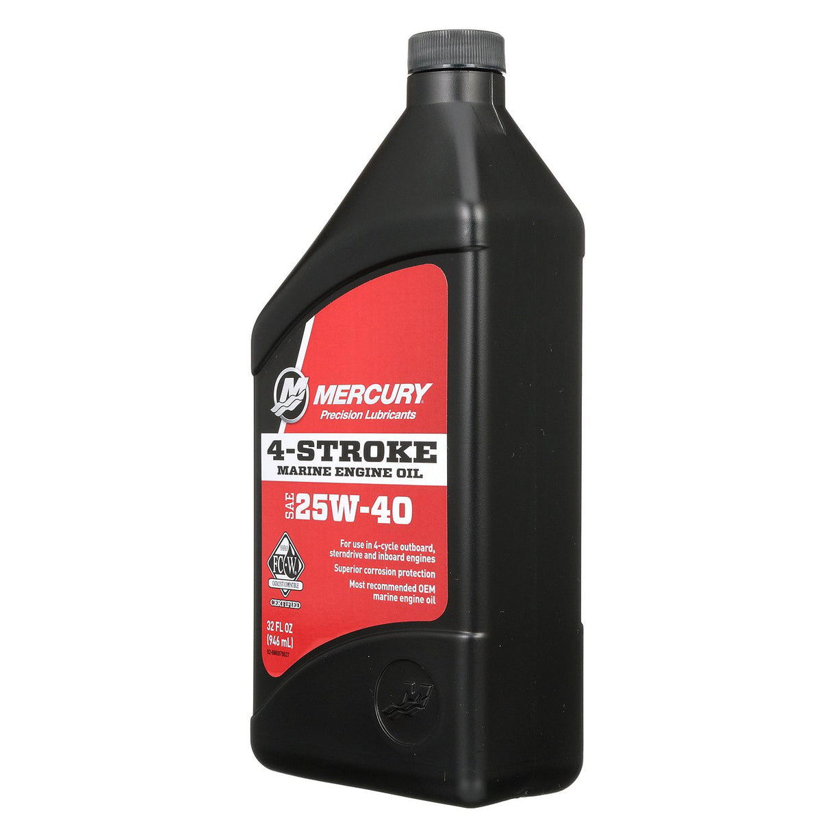Mercury FC W 25W 40 Marine Engine Oil - Quart - 92-8M0078627