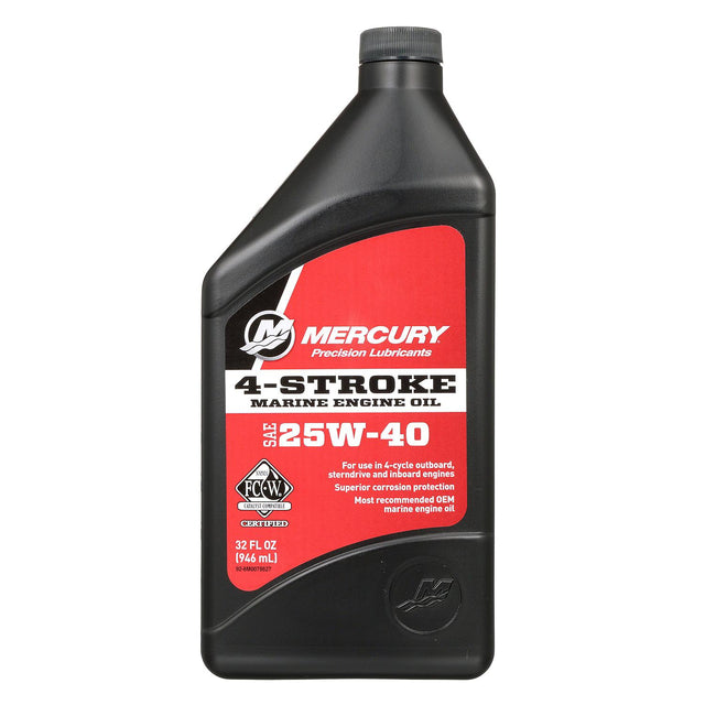 Mercury FC W 25W 40 Marine Engine Oil - Quart - 92-8M0078627