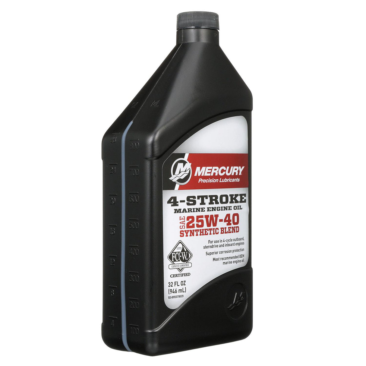 Mercury Synthetic Blend 4 Stroke 25W 40 Marine Oil - Quart - 92-8M0078629