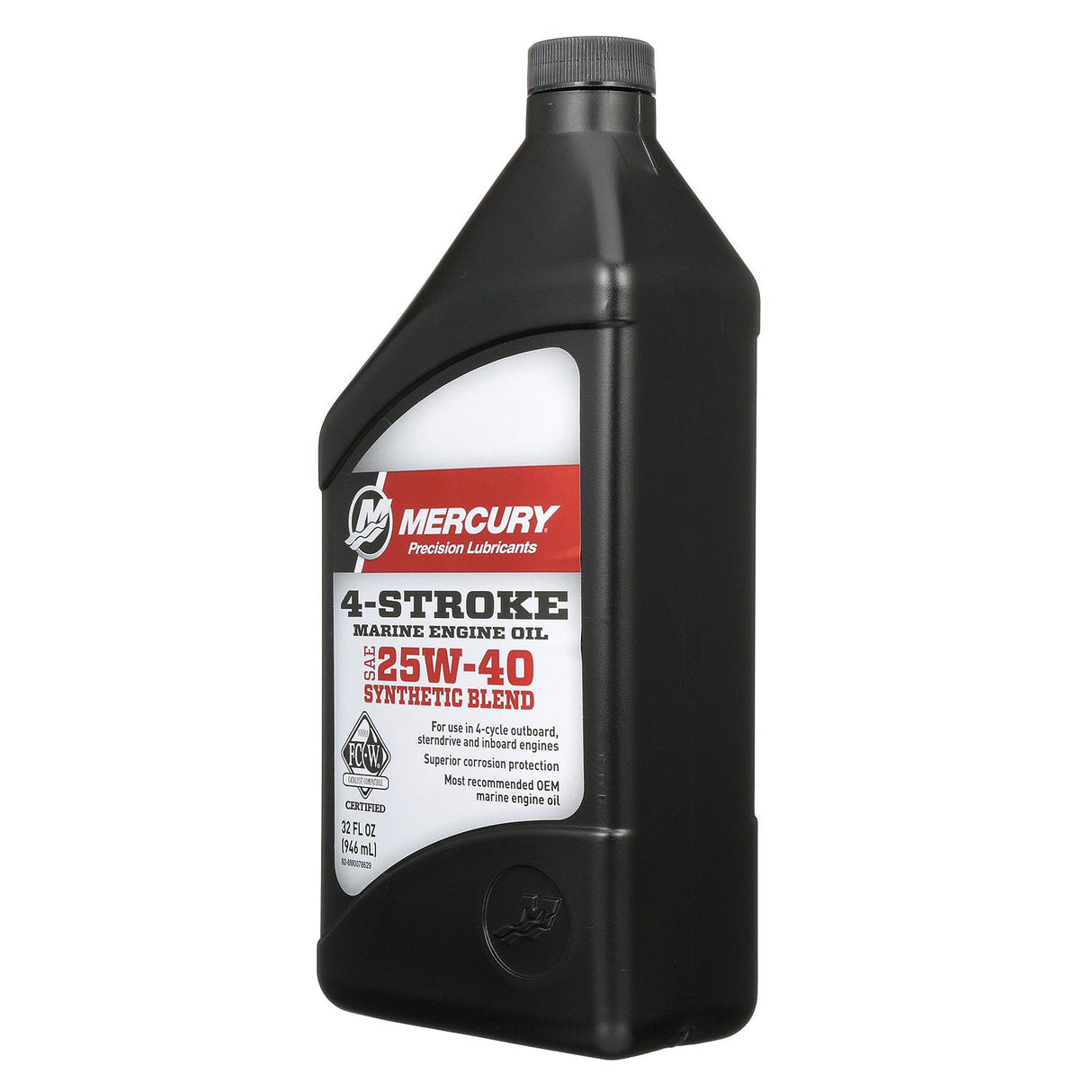 Mercury Synthetic Blend 4 Stroke 25W 40 Marine Oil - Quart - 92-8M0078629