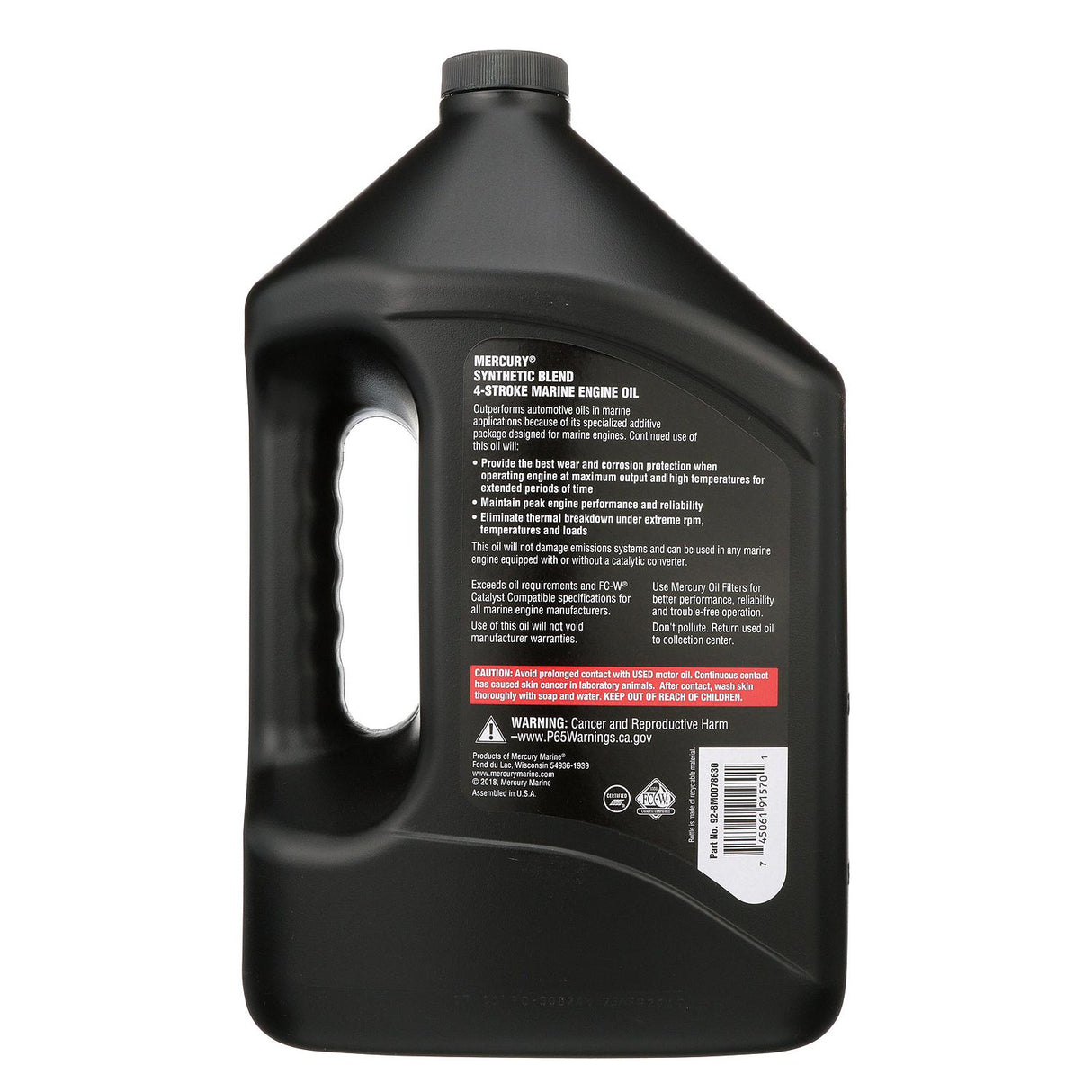 Mercury Synthetic Blend 4 Stroke 25W 40 Marine Oil - Gallon - 92-8M0078630