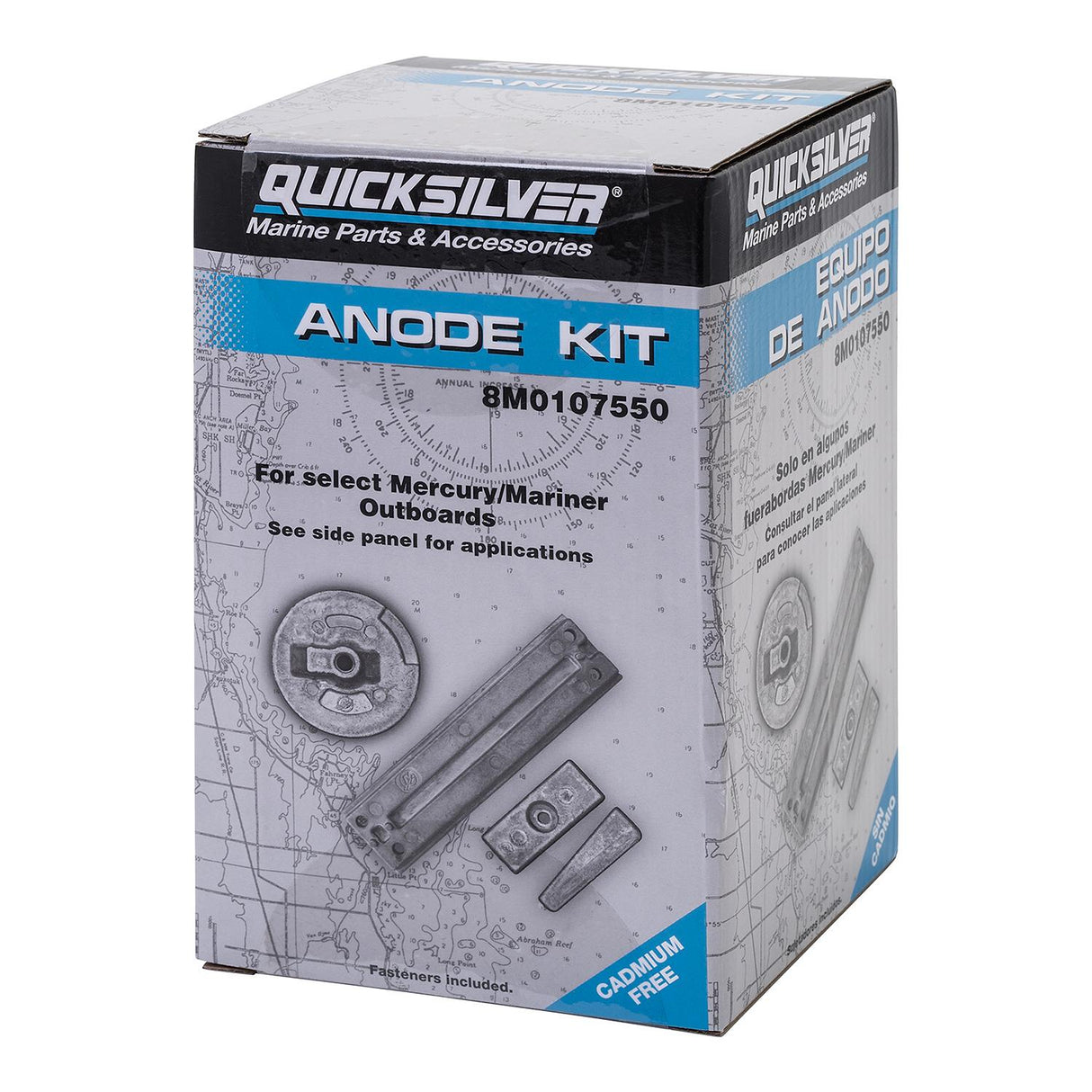 Mercury Quicksilver 97-8M0107550 Outboard Aluminum Anode Kit - Fits 135 - 200 HP 4 Cylinder Verado - 75 - 115 - 135 - 250 HP Optimax Engine