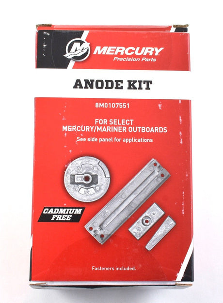 Mercury 97-8M0107551 Outboard Aluminum Anode Kit - Fits 135 - 200 4 Cylinder Verado - 75 - 115 135 - 250 H, part of the PartsVu mercury outboard anodes & anode kit collection