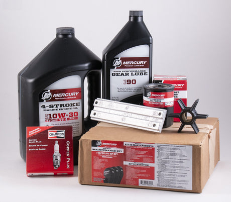 Mercury 40/50/60 Complete 300 Hour Service Maintenance Kit 10W-30 Synthetic Blend - Standard Gearcases Only - For Serial Numbers 1C453840 & Up - 8M0113483
