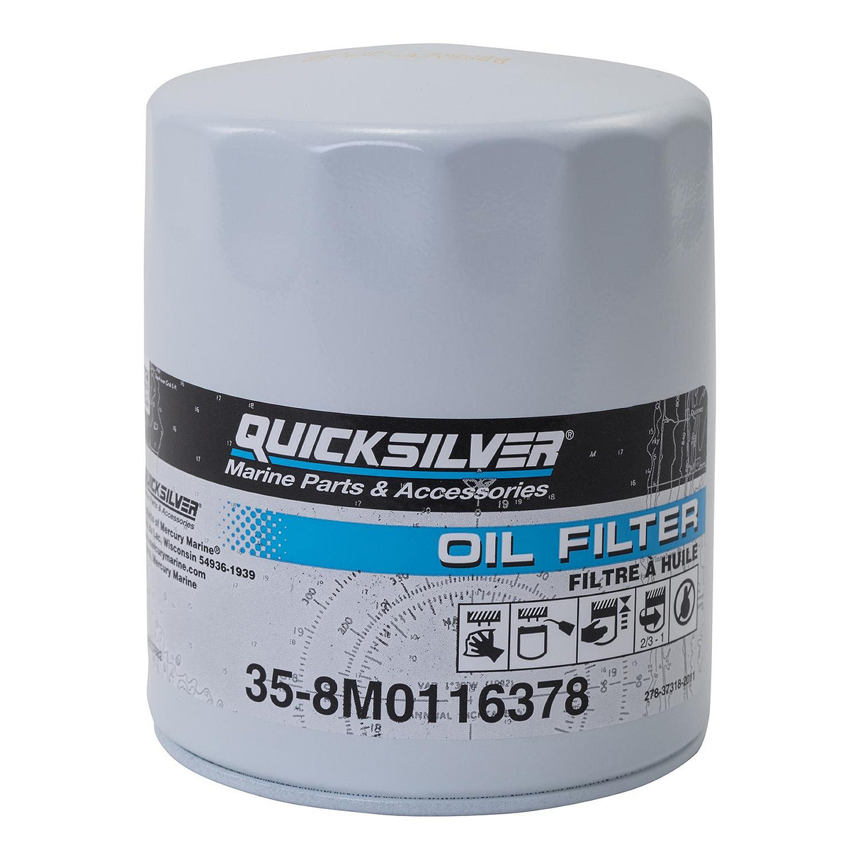 Mercury Quicksilver - Oil Filter - Fits MCM/MIE Ford Engines - 35-8M0116378