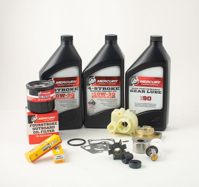 Mercury 15/20 HP Complete 300 Hour Service Maintenance Kit 10W-30 Synthetic Blend - 8M0120838 - S/N 0R235949 - 0R833819