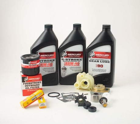 Mercury 15/20 HP Complete 300 Hour Service Maintenance Kit 25W-40 Synthetic Blend - 8M0120838 - S/N 0R235949 - 0R833819