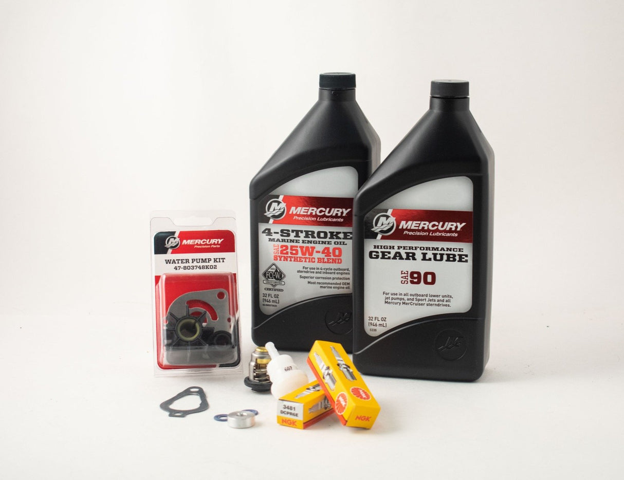 Mercury 8/9.9 HP Complete 300 Hour Service Maintenance Kit 25W-40 Synthetic Blend Command Thrust/Bigfoot Only 8M0120867 - S/N 0R042475 & Above