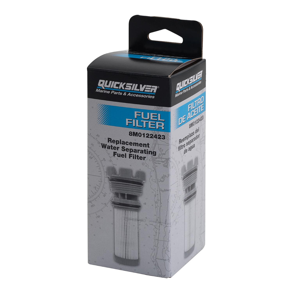 Mercury Quicksilver - Fuel Filter Element - Fits L4 Verado Outboard, 200 300 HP L6 Verado 1.5L & 3.0L DFI Outboards, MCM 4.5L & 6.2L Engines - 35-8M0122423