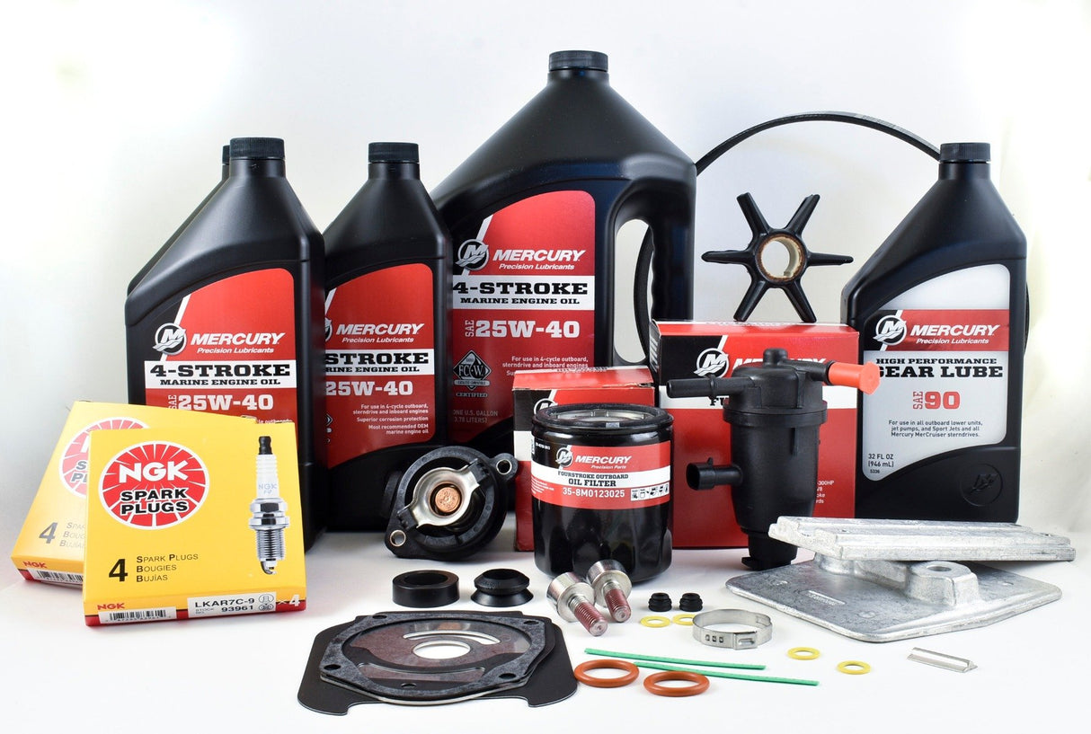 Mercury V8 (4.6L) Four Stroke 300 Hour Service Kit 25W-40 - Seapro and ProXS with Torpedo Lower Unit Only - 8M0149931