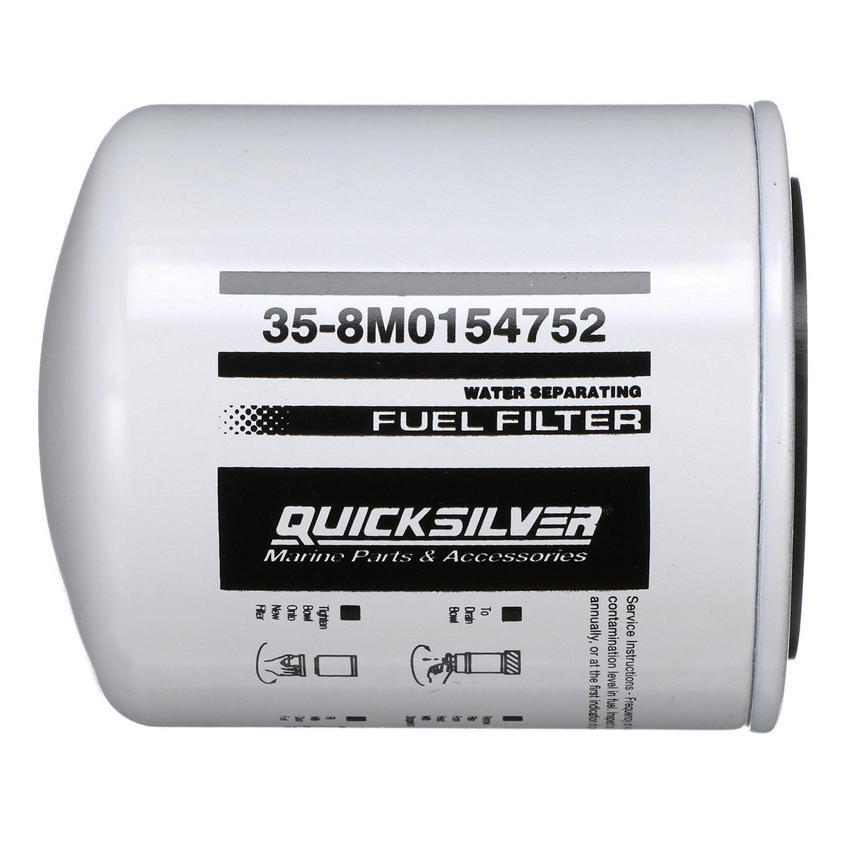 Mercury Quicksilver Fuel Water Separating Filter - 10 Micron - 35-8M0154752 - Replaces Sierra 18-7945 & Yamaha MAR-FUELF-IL-TR / MAR-10MEL-00-00