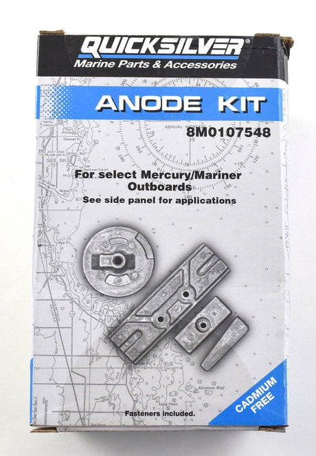 Mercury Quicksilver 97-8M0107548 Outboard Anode Kit - Fits 75 â€‘ 115 HP EFI Four Stroke - 150 HP EFI FourStroke, part of the PartsVu mercury outboard anodes & anode kit collection