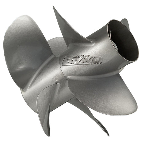 Mercury - Bravo Three Stainless Steel Propeller (Matte Finish) - 4-Blade - Front Prop Only - 15.3 Dia - 26 Pitch - 48-8M8022440