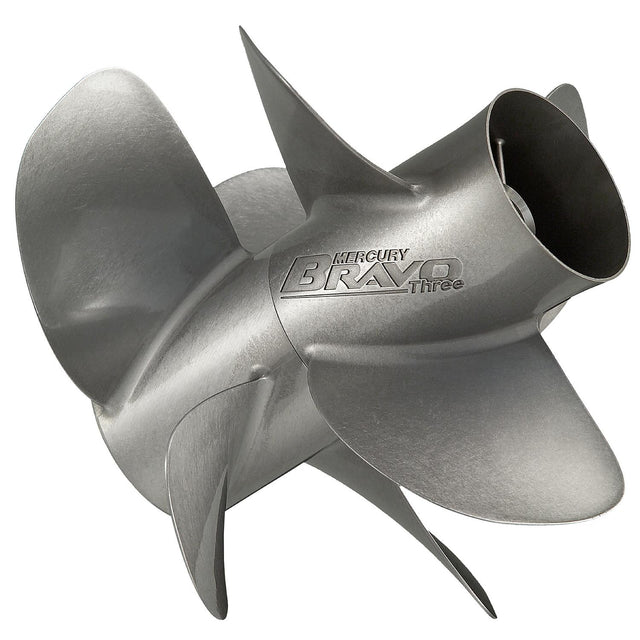 Mercury - Bravo Three Stainless Steel Propeller (Matte Finish) - 3-blade - rear prop only - 13.5 Dia. - 28 Pitch - 48-8M8022470