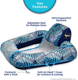 Aqua Leisure Supreme Zero Gravity Chair Hibiscus Pineapple Royal Blue w/Docking Attachment - APL17290S1