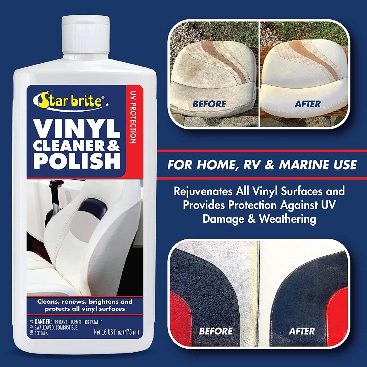 Starbrite - Vinyl Cleaner & Polish - UV Protection - 16 oz. - 91016