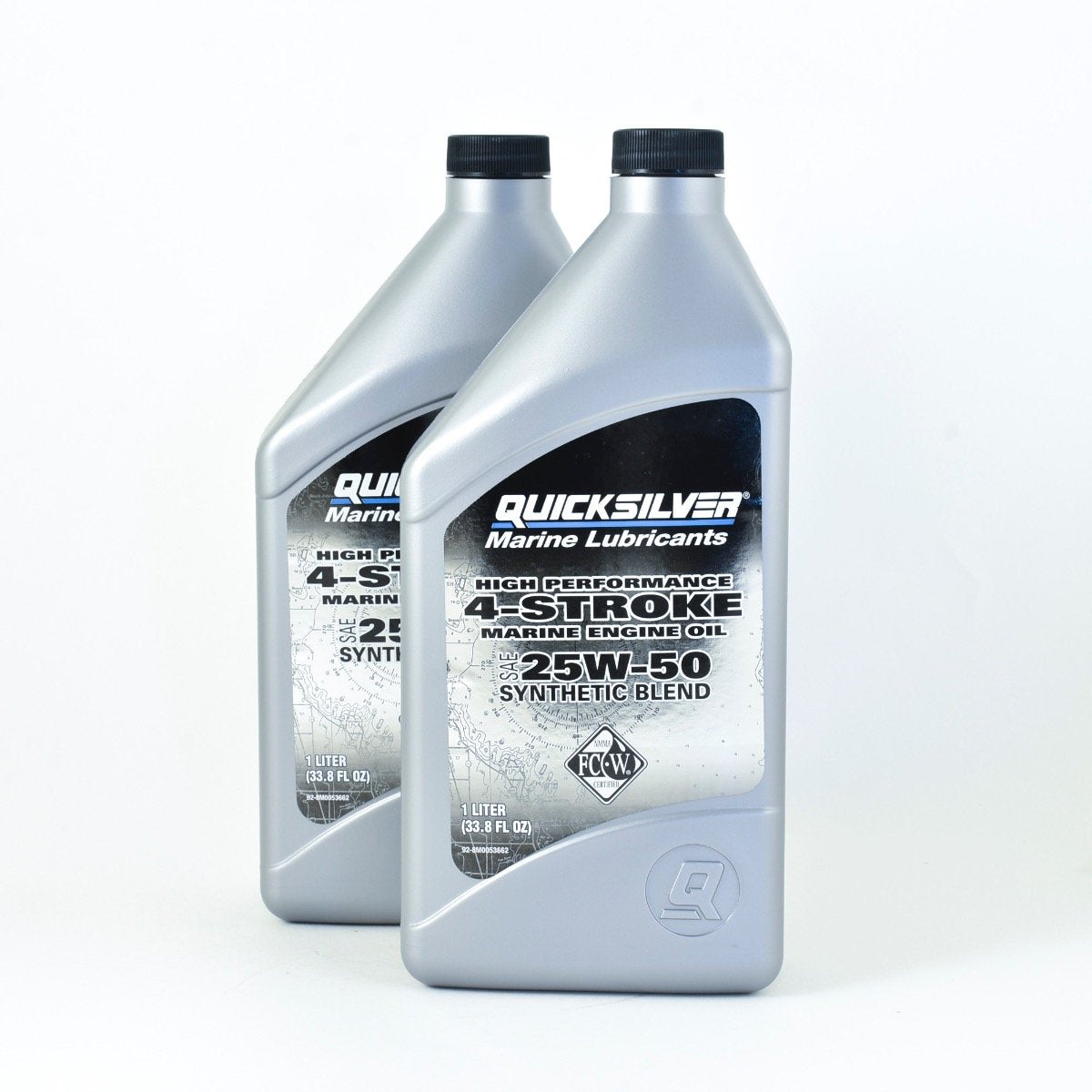 Quicksilver 4"‘Stroke Marine Engine Oil High Performance Synthetic Blend 25W50 - Quart - 92-8M0053662 - 2 Pack