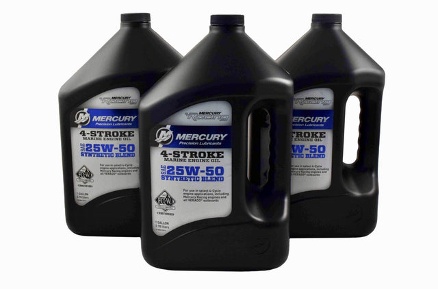 Mercury Verado Racing Oil - 25W-50 Synthetic Blend - Gallon - 92-8M0078014 - 3-Pack