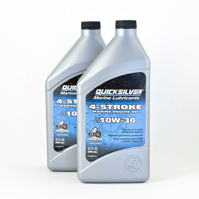 Quicksilver 4"‘Stroke 10W30 Marine Engine Oil - Quart - 92-8M0078616 - 2 Pack