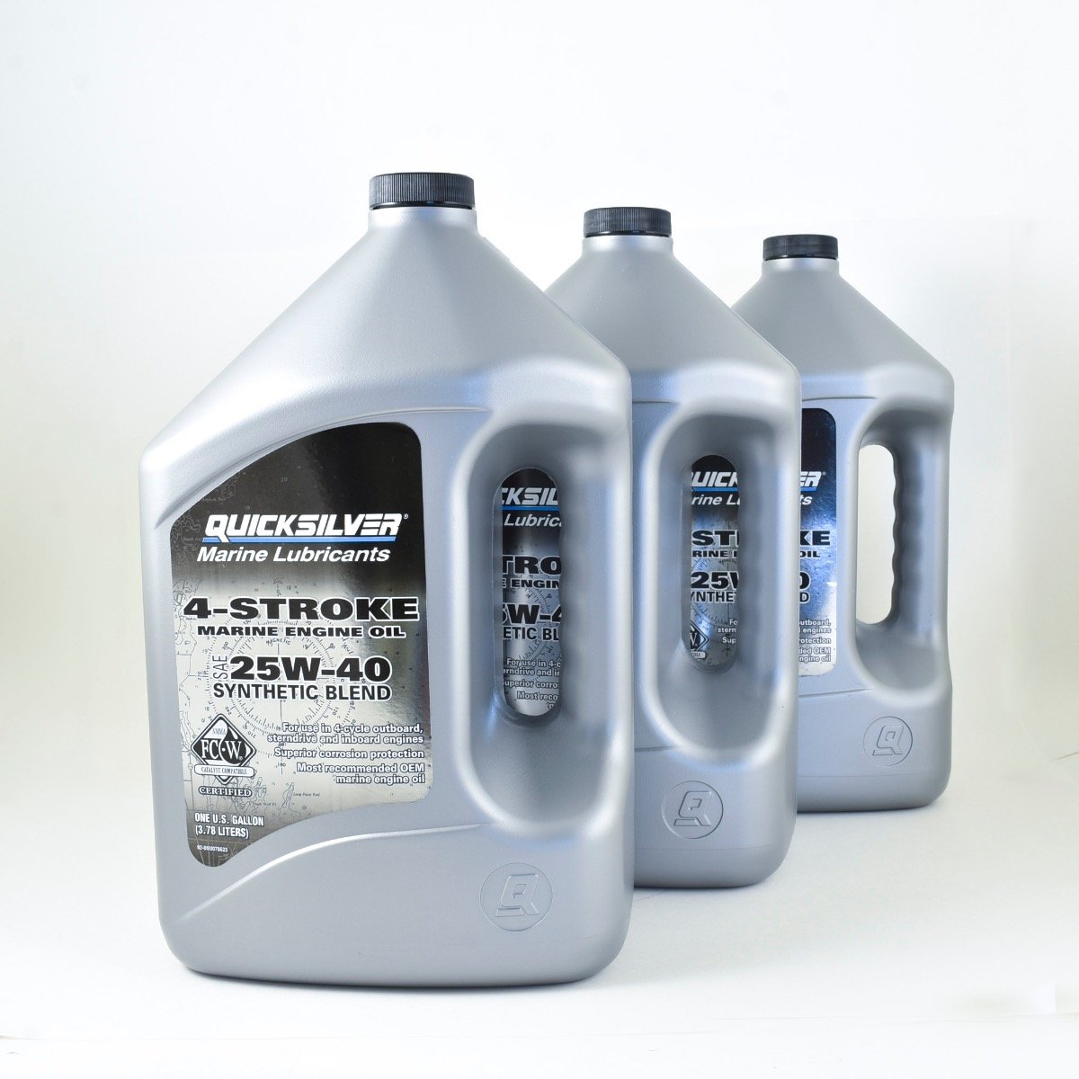 Quicksilver 4"‘Stroke Marine Oil Synthetic Blend 25W40 - Gallon - 92-8M0078623 - 3-pack