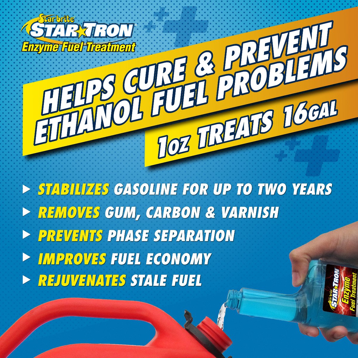 Starbrite - Star Tron Enzyme Fuel Treatment Concentrated Gas Formula - 16 oz - 93016