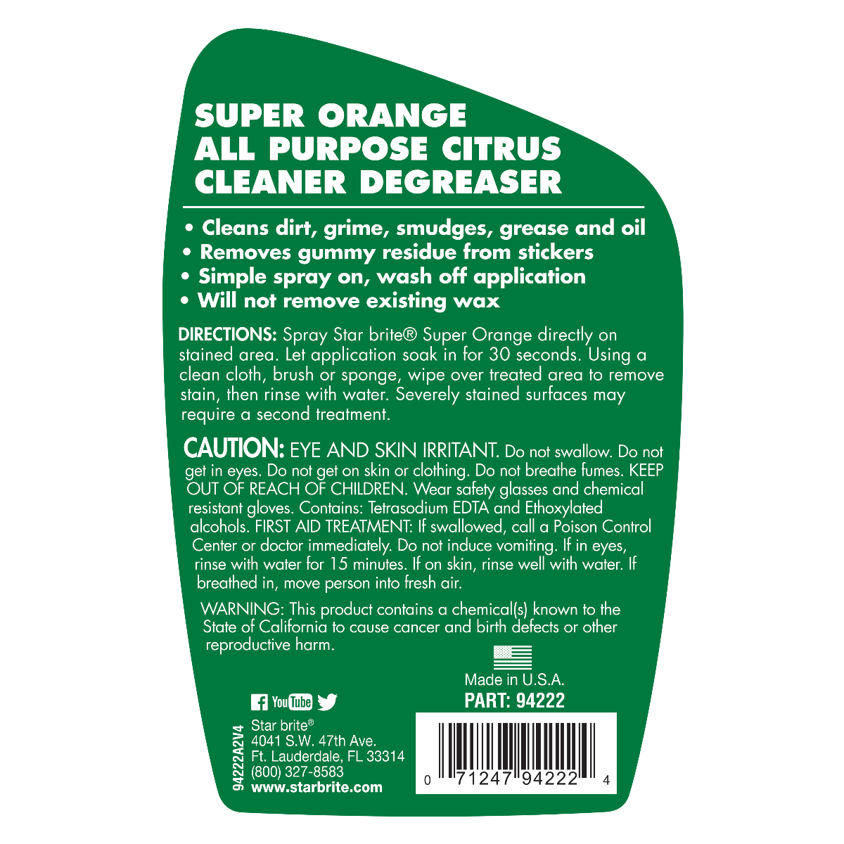 Starbrite - Super Orange  All Purpose Citrus Cleaner Degreaser - 22 oz. - 94222