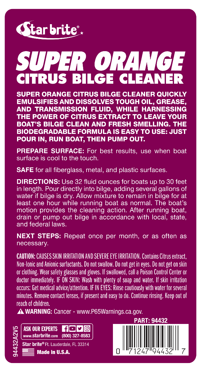 Starbrite - Super Orange Bilge Cleaner - 32 oz - 94432