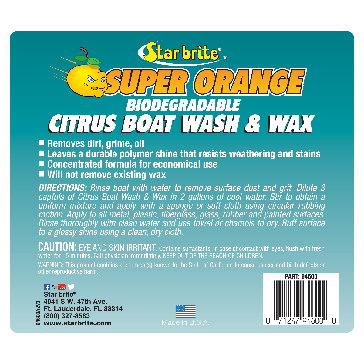 Starbrite - Super Orange Citrus Boat Wash & Wax - 32 oz. - 94632